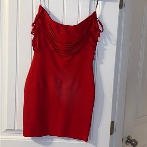 Miss Circle Red Bandage Dress